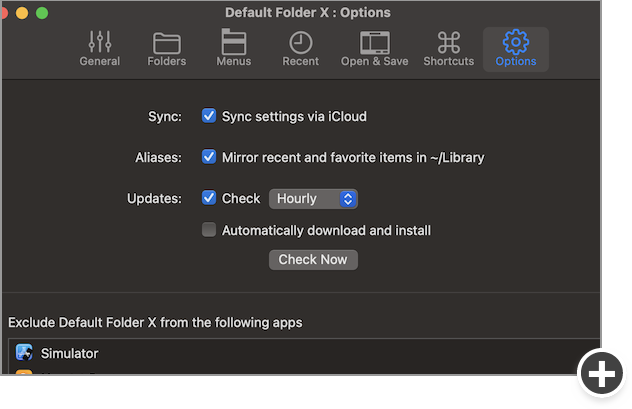 Integrate with the Finder and Terminal, or turn Default Folder X off for particular applications.
